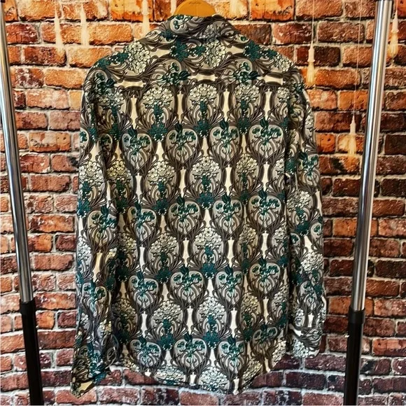 Nick (it) NY London men's large button down shirt 100% cotton floral - Picture 4 of 4